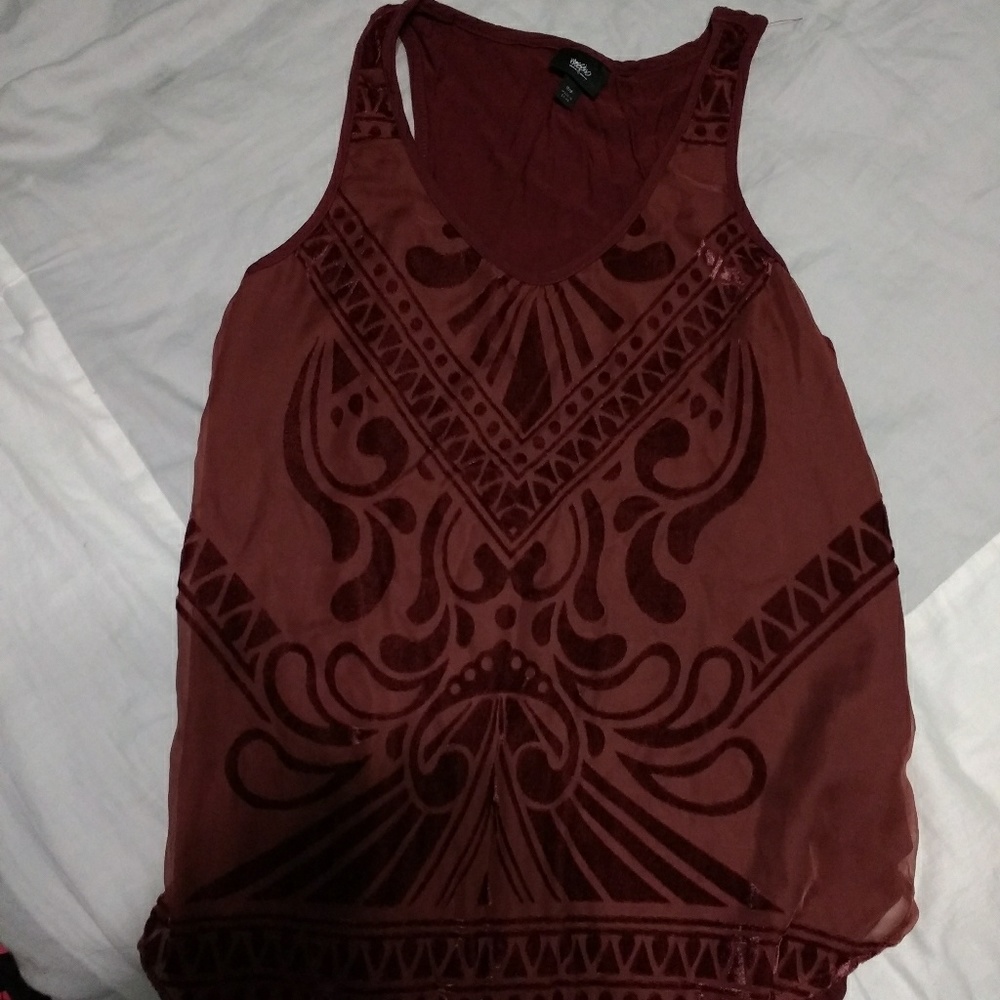 Velvet detailed sleeveless top